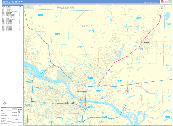 North Little Rock City Digital Map Basic Style